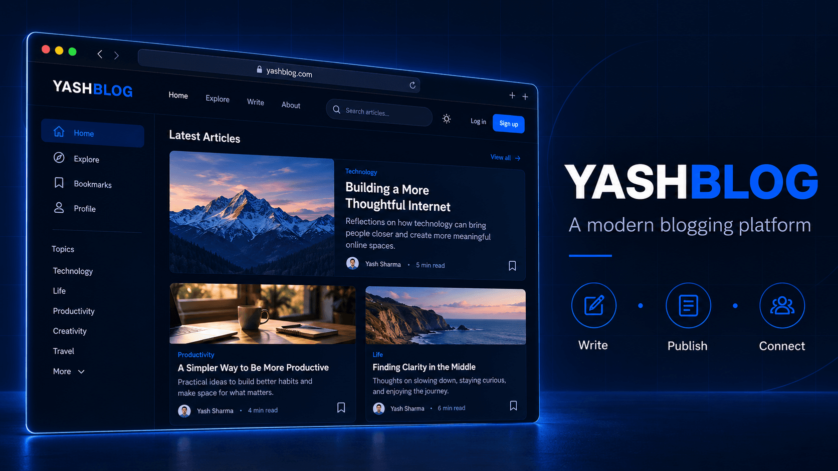 YASHBLOG interface
